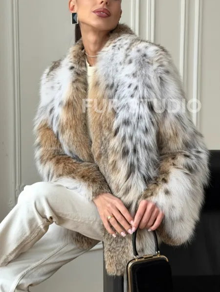 Шуба из натурального меха рыси - фото 5