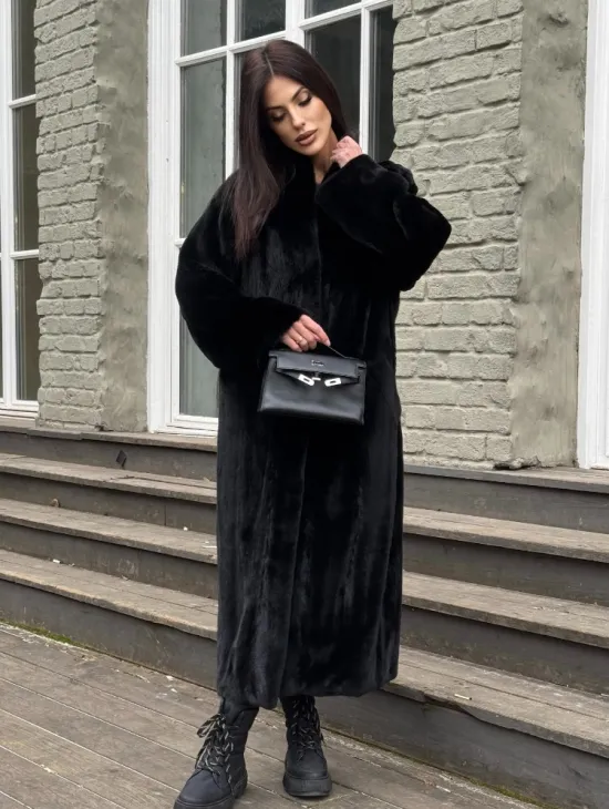 Шуба из аукционной норки «Premium fur» с внутренней резинкой на талии - фото 4