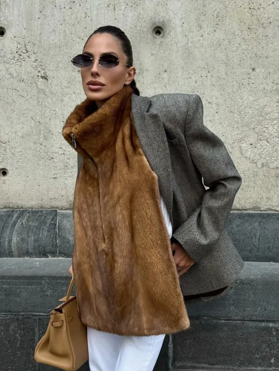 Меховая манишка из норки - фото 8