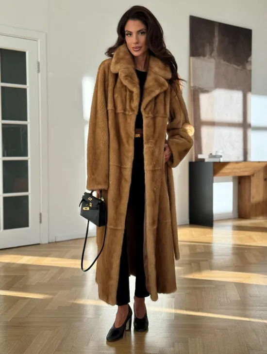 Золотая норковая шуба - фото 3