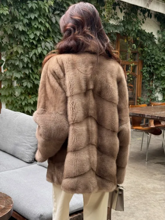 Шуба норковая автоледи - пастель - фото 3