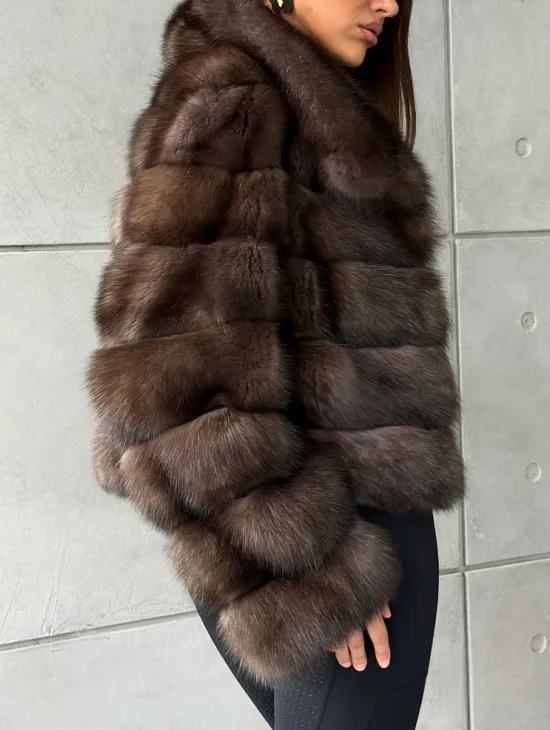 Короткая шуба из баргузинского соболя - фото 5