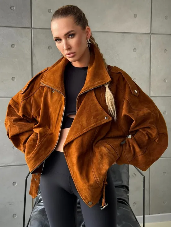 Замшевая куртка-косуха - фото 6