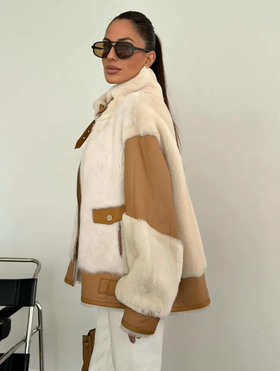 Комбинированная дубленка из норки и овчины - фото 4