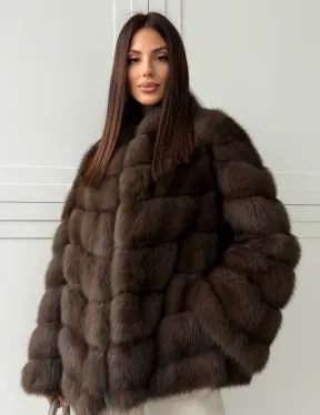 Женская шуба из меха куницы - фото 9