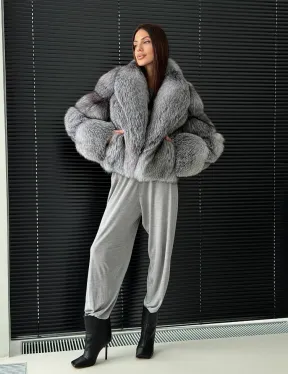 Полушубок - кроп из меха блюфрост - фото 8