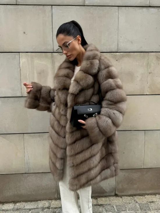 Шуба из куницы женская - цвет тор-тор - фото 14